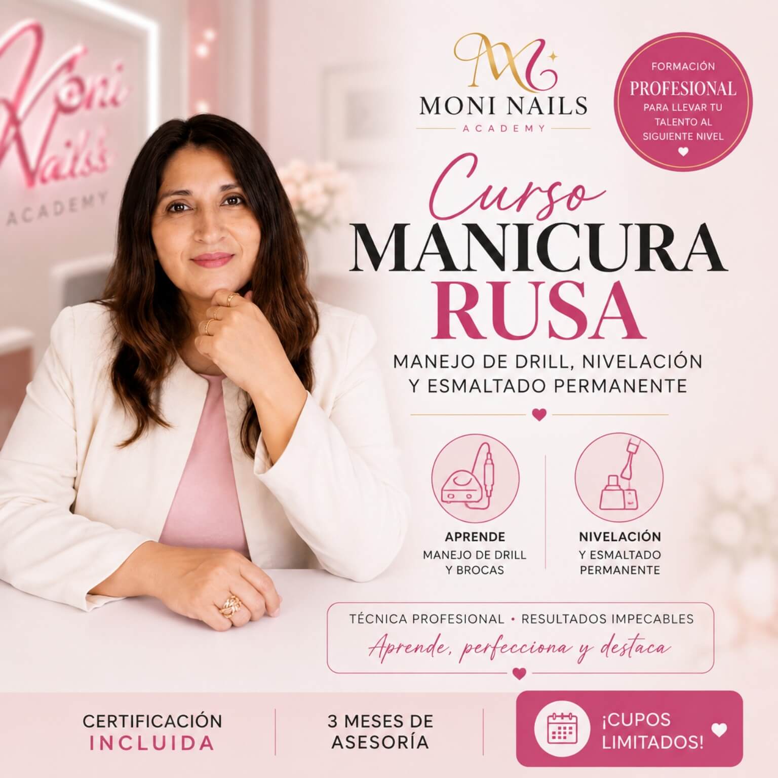 Curso de Manicura Rusa Combinada, Manejo de Drill, Nivelación y Esmaltado Permanente Curso de Manicura Rusa Combinada, Manejo de Drill, Nivelación y Esmaltado Permanente
