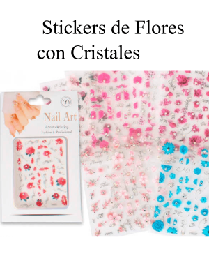 STICKERS DE FLORES CON CRISTALES