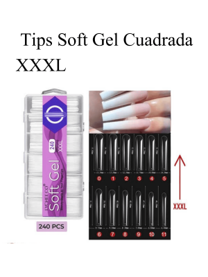 TIPS SOFT GEL CUADRADA XXXL