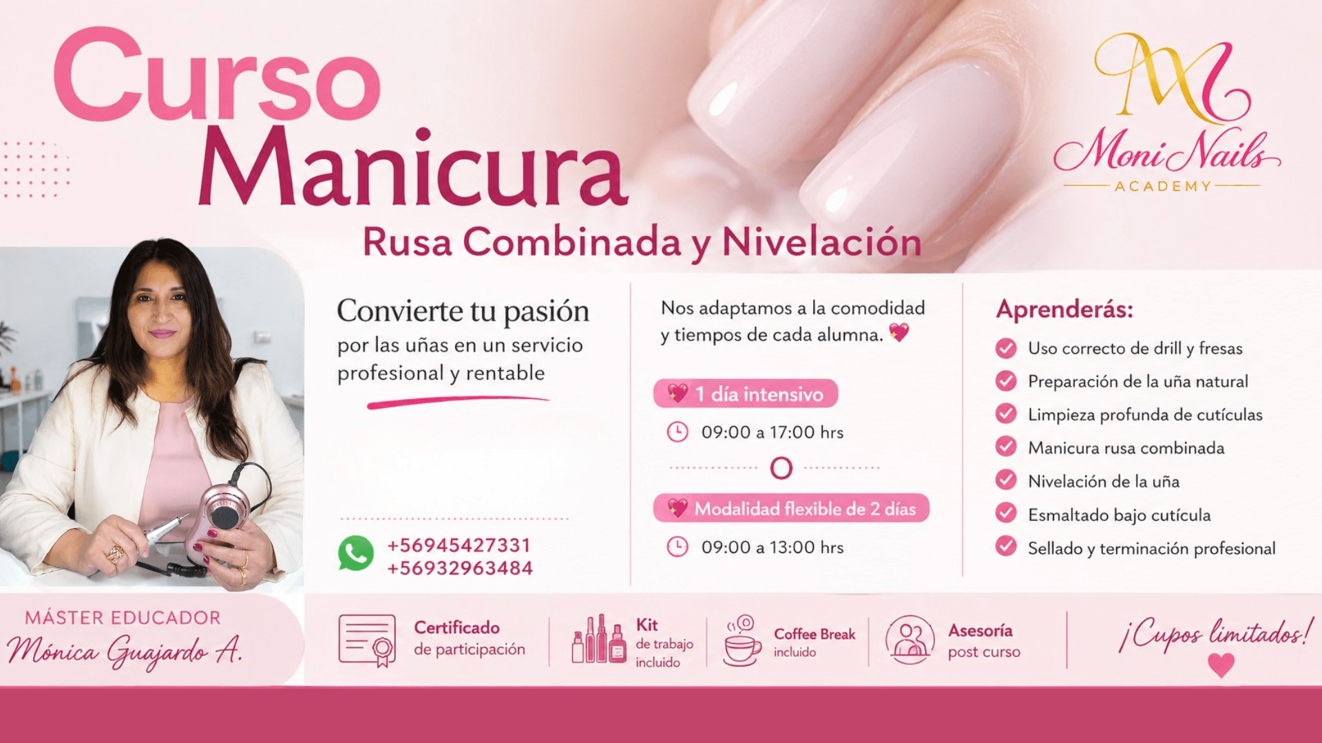 curso de manicura rusa combinada y nivelación.