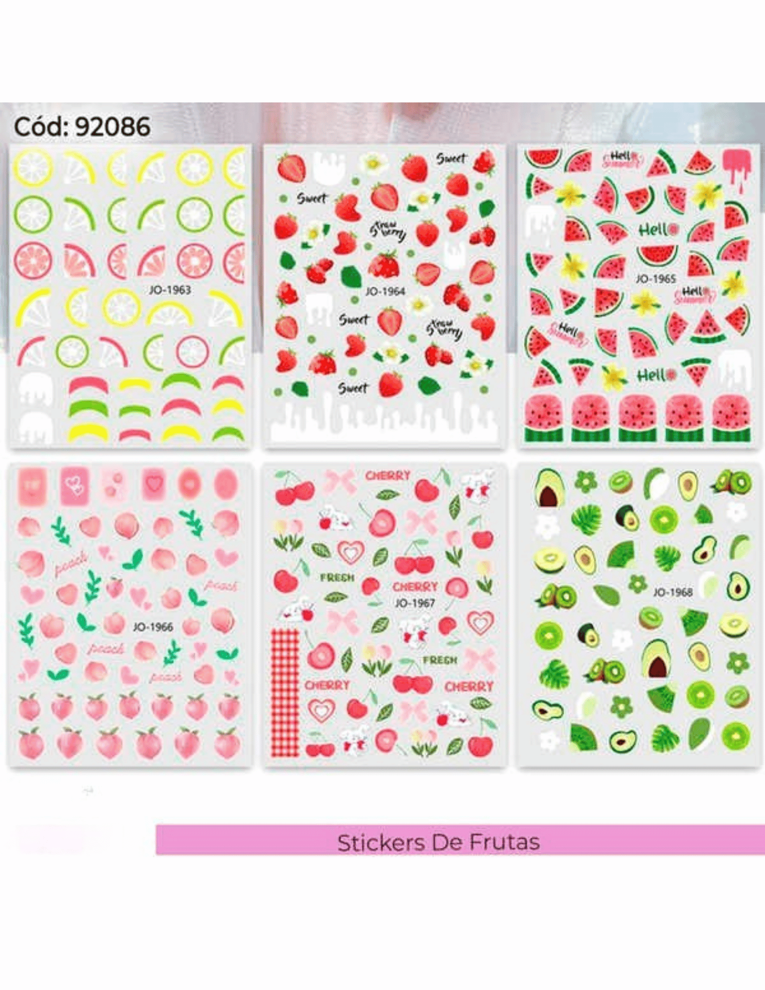 Pegatinas Autoadhesivas para Uñas (Nail Stickers) – Colección Tutti Frutti y Diseños de Verano