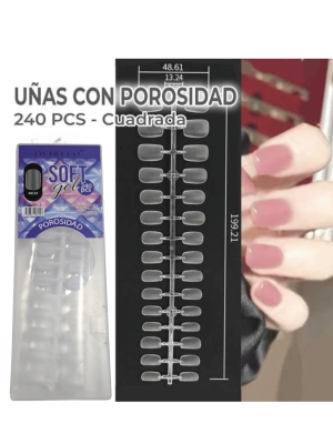 TIPS SOFT GEL CON POROCIDAD CUADRADA 240pcs