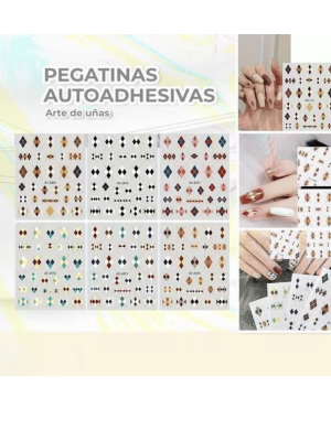 Transforma cualquier manicura en una obra de arte moderna y sofisticada con este set de pegatinas autoadhesivas de alta precisión.