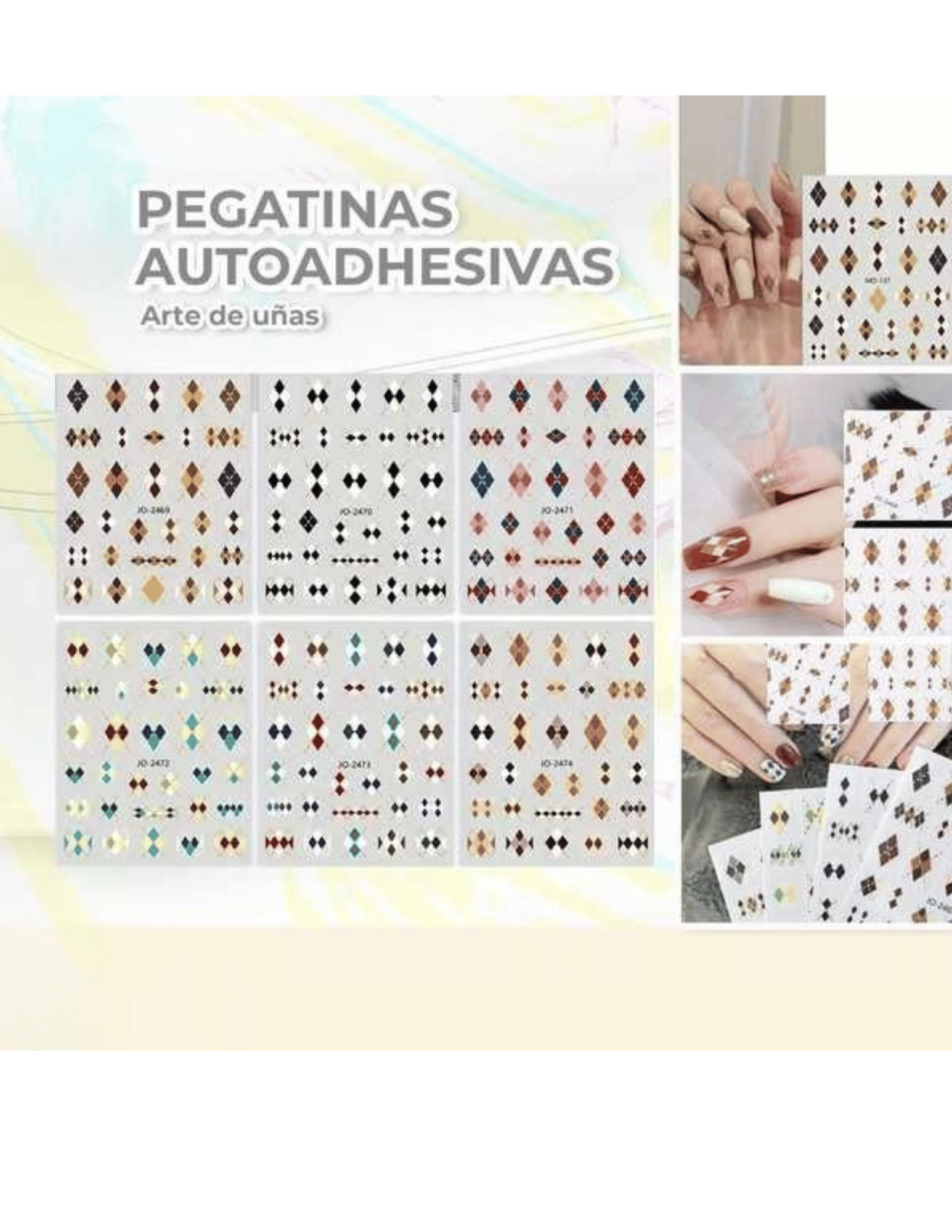 Transforma cualquier manicura en una obra de arte moderna y sofisticada con este set de pegatinas autoadhesivas de alta precisión.