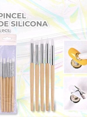 Set de Pinceles de Silicona para Uñas (Nail Art y Modelado) – Pack 5 Piezas
